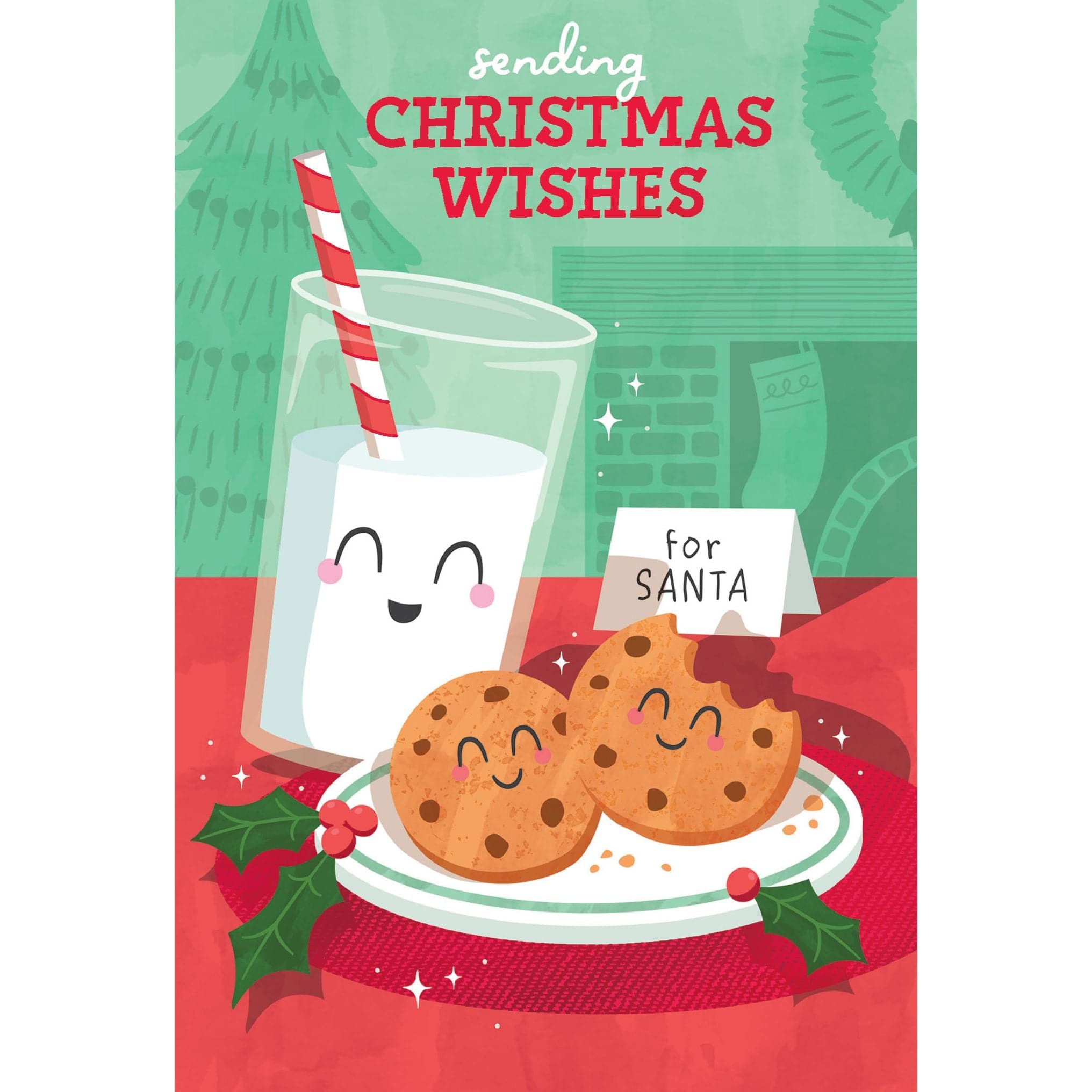 Pictura Milk & Cookies Christmas Card featuring festive holiday design with milk and cookies illustration for seasonal greeting.